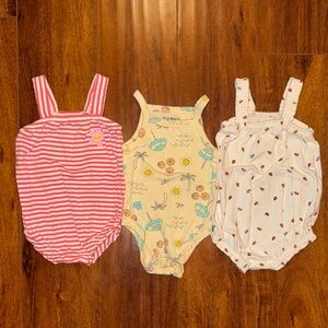 Old Navy Kids Bodysuit Trio - Pink, Cream, White